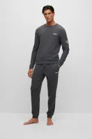 Cotton-blend waffle tracksuit bottoms with logo