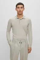 Polo-collar sweater wool, silk and cashmere