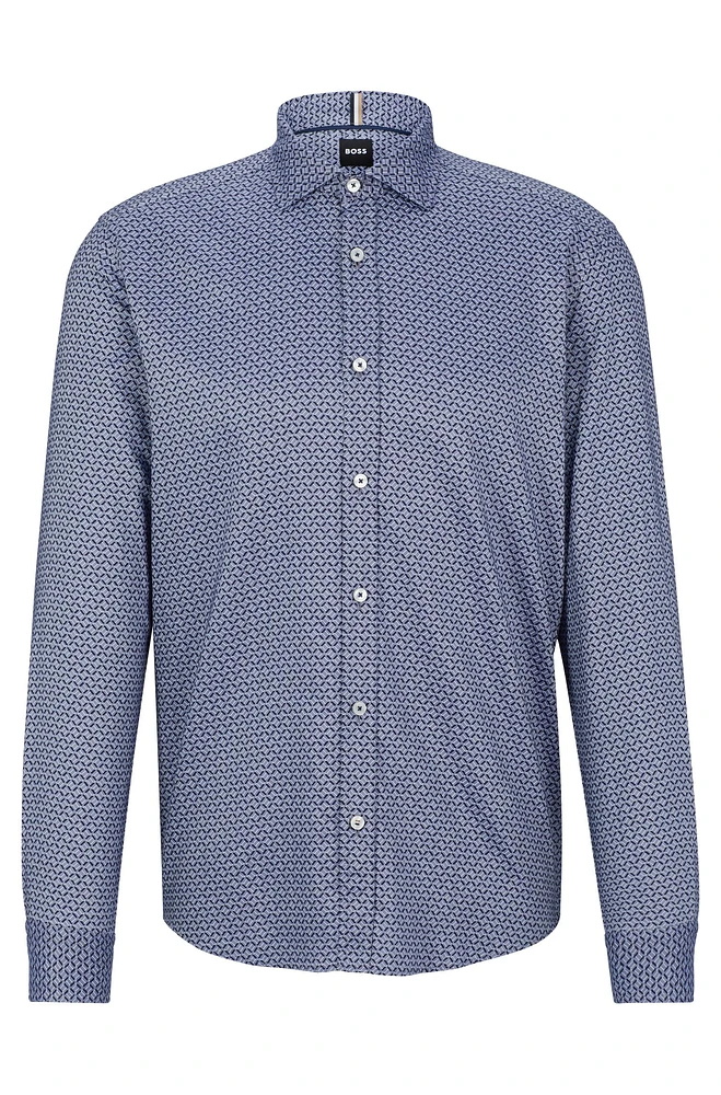 Regular-fit shirt printed fabric