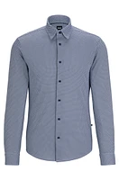 Camisa slim fit de algodón técnico estampado