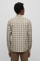 Regular-fit shirt checked stretch twill