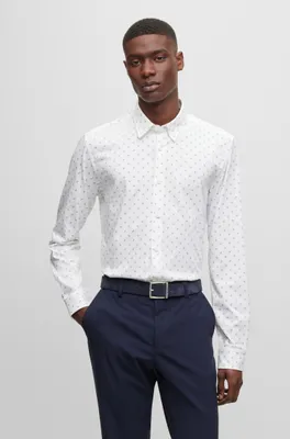 Slim-fit shirt a printed