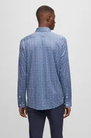 Slim-fit shirt printed performance-stretch fabric