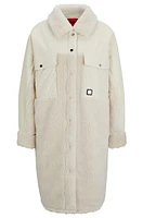 Oversize-fit jacket mixed materials with quilted lining