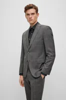 Three-piece regular-fit suit checked virgin wool