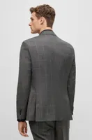 Three-piece regular-fit suit checked virgin wool