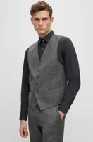 Three-piece regular-fit suit checked virgin wool