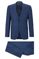 Three-piece slim-fit suit a wool blend