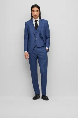 Three-piece slim-fit suit a wool blend