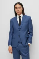 Three-piece slim-fit suit a wool blend