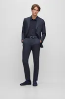 Traje slim fit de mezcla lana con elástico técnico