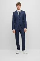 Slim-fit suit patterned stretch wool