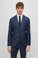 Slim-fit suit patterned stretch wool