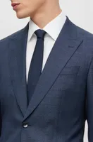 Slim-fit suit patterned stretch wool