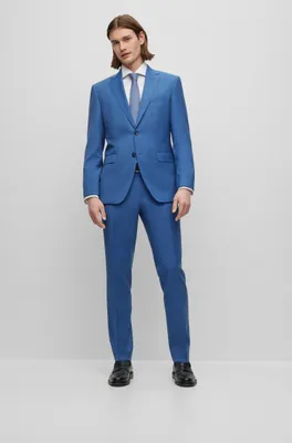 Regular-fit suit virgin wool with full lining