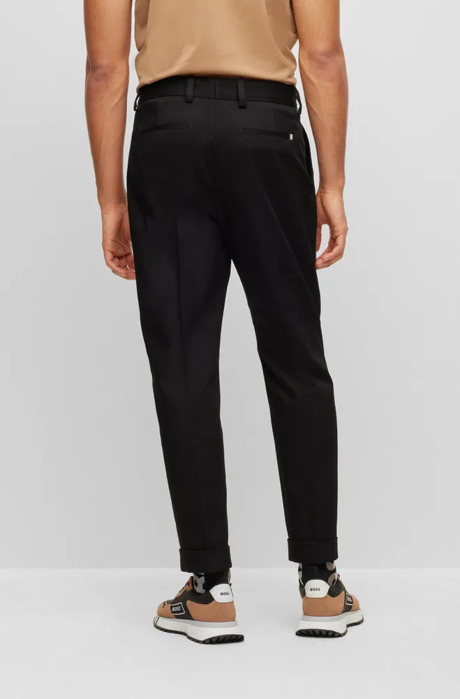 Relaxed-fit trousers stretch cotton with pleat front