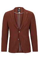 Micro-pattern slim-fit jacket a cotton blend