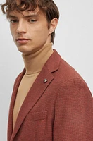 Micro-pattern slim-fit jacket a cotton blend