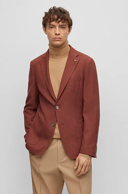 Micro-pattern slim-fit jacket a cotton blend