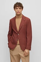 Micro-pattern slim-fit jacket a cotton blend