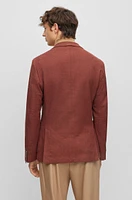 Micro-pattern slim-fit jacket a cotton blend