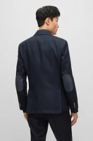 Slim-fit jacket herringbone cotton and virgin wool