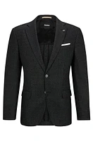 Slim-fit jacket micro-patterned wool and cotton