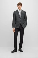 Slim-fit jacket micro-patterned wool and cotton