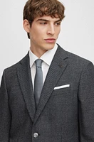 Slim-fit jacket micro-patterned wool and cotton