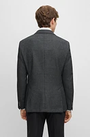 Slim-fit jacket micro-patterned wool and cotton