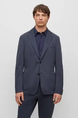 Slim-fit jacket micro-patterned performance-stretch fabric