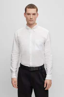 Slim-fit button-down shirt Oxford cotton