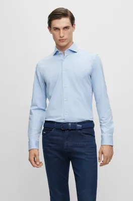 Casual-fit shirt stretch cotton