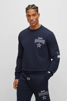 BOSS x NFL cotton-terry sweatshirt with collaborative branding