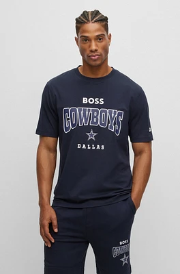 BOSS x NFL stretch-cotton T-shirt with collaborative branding