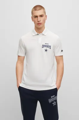 BOSS x NFL cotton-piqué polo shirt with collaborative branding