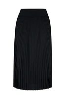 Falda midi plisada con logo de temporada en la cintura