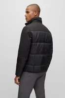 Regular-fit water-repellent padded jacket mixed materials
