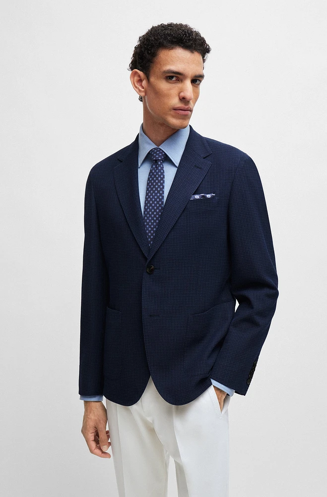 Slim-fit jacket a performance-stretch wool blend