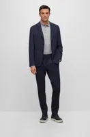 Slim-fit trousers a wool blend with silk