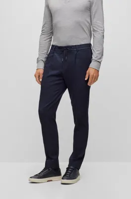 Slim-fit trousers a wool blend with silk