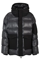 Oversize-fit water-repellent jacket mixed materials