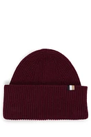 Ribbed beanie hat with signature-stripe trim