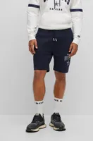 BOSS x NFL cotton-terry shorts with collaborative branding