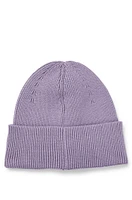 Logo-embroidered beanie hat in cotton and wool