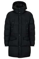 Water-repellent padded jacket with hood