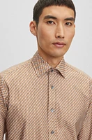 Regular-fit shirt printed cotton twill