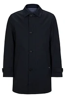 Abrigo regular fit de lana elástica con cremallera en el interior