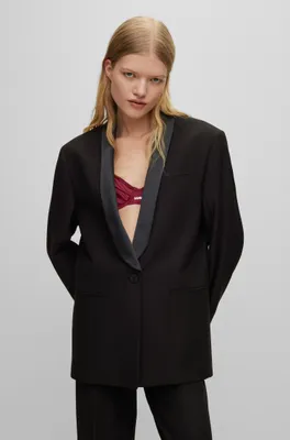 Oversize-fit jacket with shawl lapels