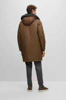 Water-repellent parka with down filling